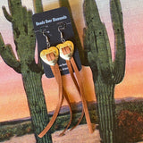 Concho and Leather Earrings by Beads Over Diamonds