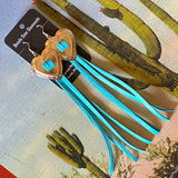 Concho and Leather Earrings by Beads Over Diamonds