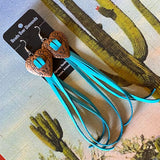 Concho and Leather Earrings by Beads Over Diamonds