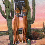 Concho and Leather Earrings by Beads Over Diamonds