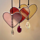 Stained Glass Heart Sun Catchers by Goodness Glass