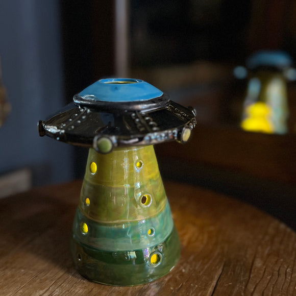 Handmade Ceramic UFO Lanterns by Tough Kitty Designs