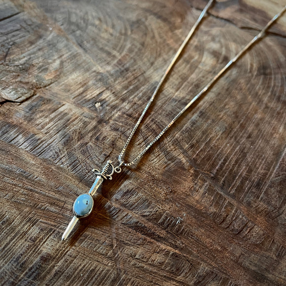 Gemstone Dagger Necklaces by Forged Silver Dust
