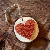Heart Ornaments by String & Stencil
