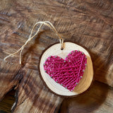 Heart Ornaments by String & Stencil