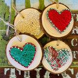 Heart Ornaments by String & Stencil