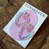 Acrylic Prickly Pear Heart Earrings by Luna & Saya
