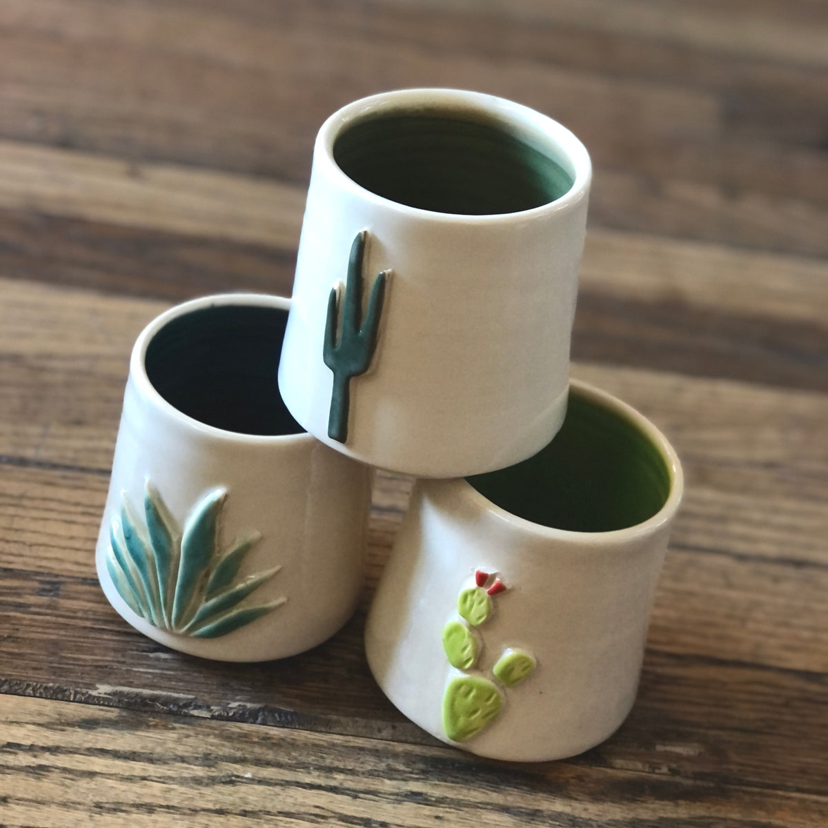 Cactus Sipping Cups by Crooked Tree Ceramics – Pop Cycle Tucson