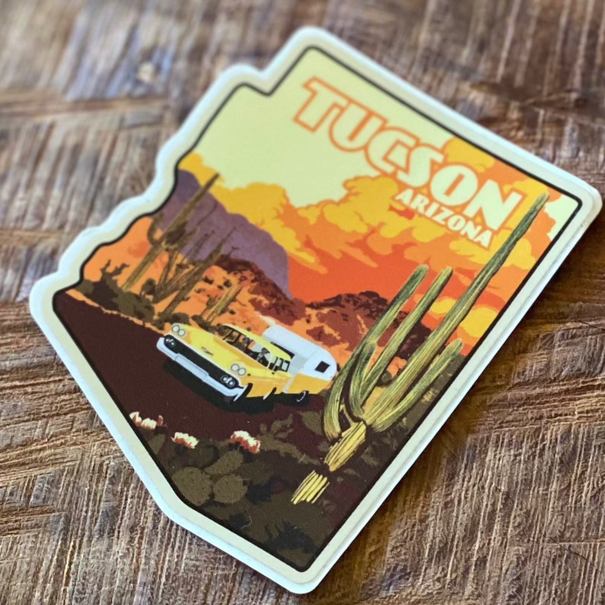 Retro Tucson Stickers Pop Cycle Tucson