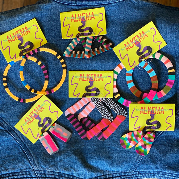 Recycled Plastic Earrings by Alkema Arts