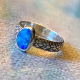 Stoned Snake Skin Rings by Forged Silver Dust*