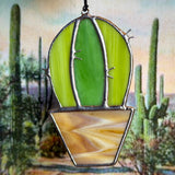 Stained Glass Barrel Cactus Sun-Catchers by Goodness Glass