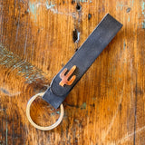 Leather Loop & Copper Keychains by Honeycomb Organics