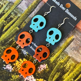 Skull Dangle Earrings by Beads Over Diamonds