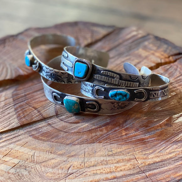 Silver + Turquoise Cuffs by Honeycomb Organics
