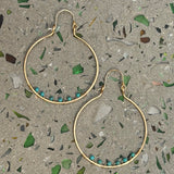 Turquoise and Gold Hoops by Cactus Bloom Design