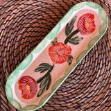 Long Floral Sgraffito Dishes by Tough Kitty Designs
