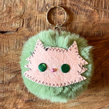Fuzzy Pom Key Chains by Monster Booty Threads