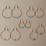 Turquoise and Gold Hoops by Cactus Bloom Design