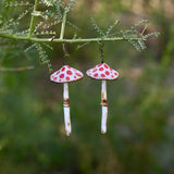 Lightweight Wool Mushroom Earrings by Bobbi Solum