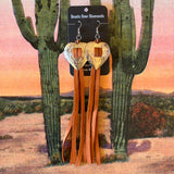 Concho and Leather Earrings by Beads Over Diamonds