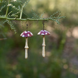 Lightweight Wool Mushroom Earrings by Bobbi Solum