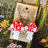 Jardin Des Fantomes Ceramic Earrings by Tough Kitty Designs