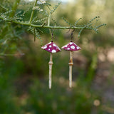 Lightweight Wool Mushroom Earrings by Bobbi Solum