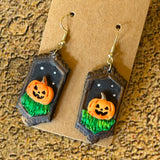 Handmade Haunted Painting Earrings by Gemstone Jackalope