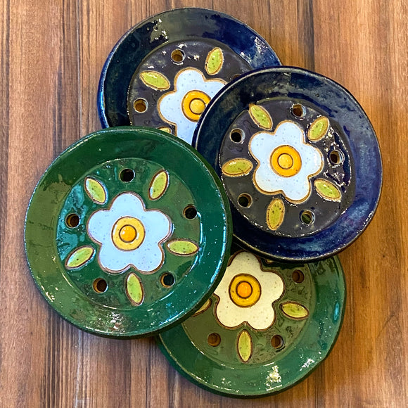 Ceramic Daisy Soap Dish by Tough Kitty Designs
