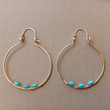 Turquoise and Gold Hoops by Cactus Bloom Design