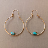 Turquoise and Gold Hoops by Cactus Bloom Design