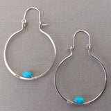 Turquoise and Gold Hoops by Cactus Bloom Design