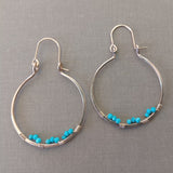 Turquoise and Gold Hoops by Cactus Bloom Design