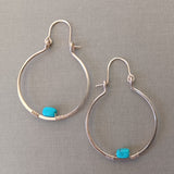 Turquoise and Gold Hoops by Cactus Bloom Design