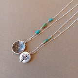 Turquoise & Silver Pendants by Cactus Bloom Design