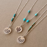 Turquoise & Silver Pendants by Cactus Bloom Design