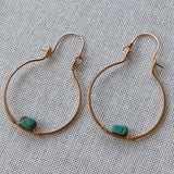 Turquoise and Gold Hoops by Cactus Bloom Design