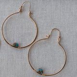 Turquoise and Gold Hoops by Cactus Bloom Design