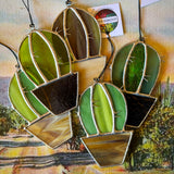 Stained Glass Barrel Cactus Sun-Catchers by Goodness Glass