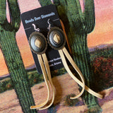 Concho and Leather Earrings by Beads Over Diamonds