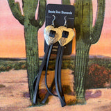 Concho and Leather Earrings by Beads Over Diamonds