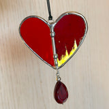 Stained Glass Heart Sun Catchers by Goodness Glass