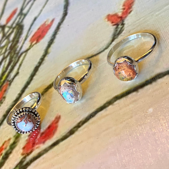 Opal Rings by Forged Silver Dust
