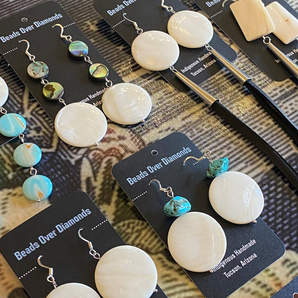 Mother of Pearl Earrings by Beads Over Diamonds