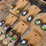 Handmade Haunted Painting Earrings by Gemstone Jackalope