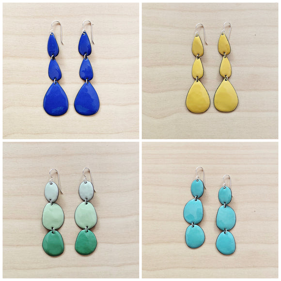 Enameled Three-Piece Earrings by Little Toro Designs