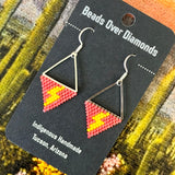 Fine Beaded Triangle Earrings by Beads Over Diamonds