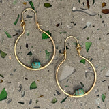 Turquoise and Gold Hoops by Cactus Bloom Design