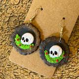 Handmade Haunted Painting Earrings by Gemstone Jackalope